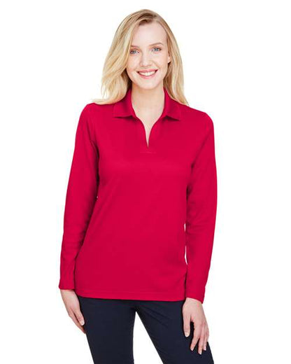 Women's CrownLux Performance® Plaited Long Sleeve Polo -  - 13286