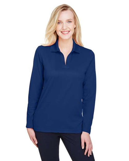 Women's CrownLux Performance® Plaited Long Sleeve Polo -  - 13286