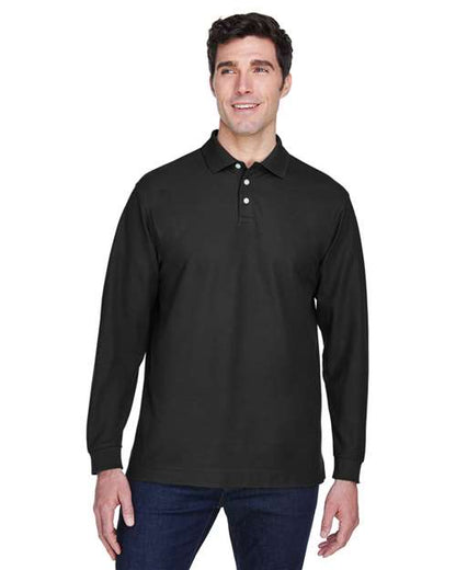 Men's Pima Piqué Long Sleeve Polo -  - 13291