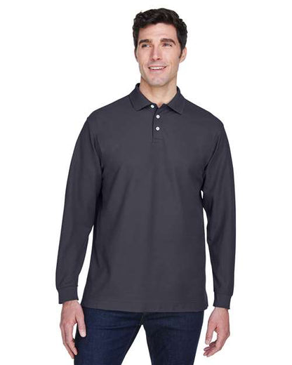 Men's Pima Piqué Long Sleeve Polo -  - 13291