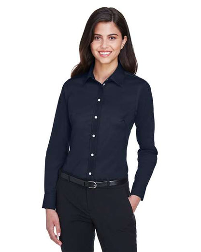 Women's Crown Collection® Solid Stretch Twill Woven Dress Shirt -  - 13313
