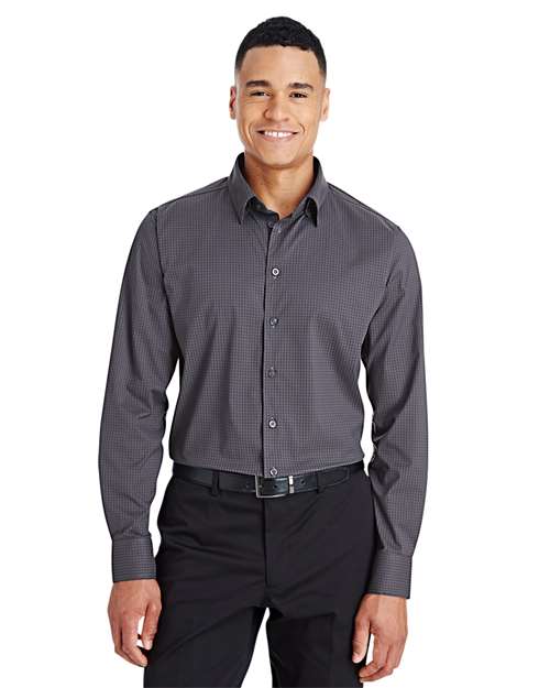Men's CrownLux Performance® Tonal Mini Check Woven Dress Shirt -  - 13343 - Toronto Screen Printing- Color