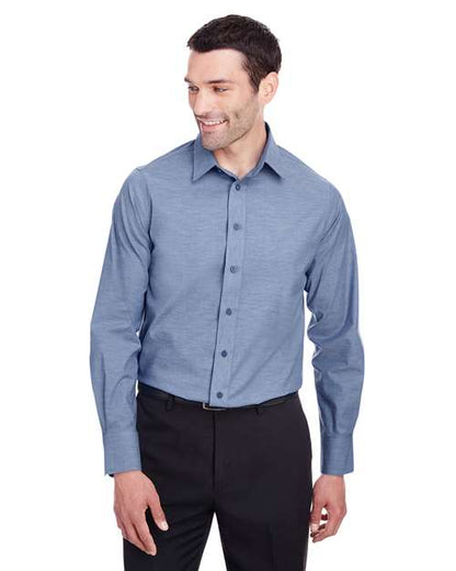 Men's Crown Collection® Stretch Pinpoint Chambray Shirt -  - 13345