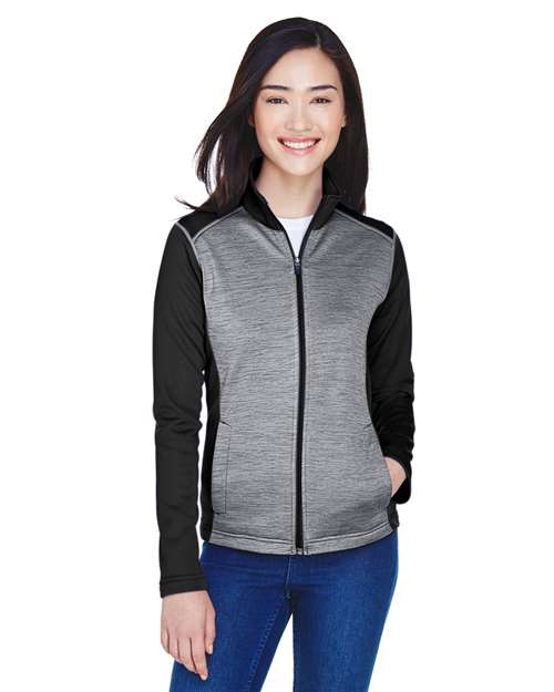 Women's Newbury Colorblock Mélange Fleece Full-Zip Jacket -  - 13361 - Toronto Screen Printing- Color