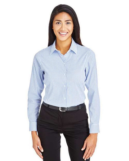 Women's CrownLux Performance® Micro Windowpane Woven Dress Shirt -  - 13376