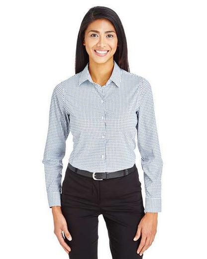 Women's CrownLux Performance® Micro Windowpane Woven Dress Shirt -  - 13376
