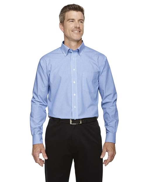 Men's Crown Collection® Banker Stripe Woven Dress Shirt -  - 13385 - Toronto Screen Printing- Color