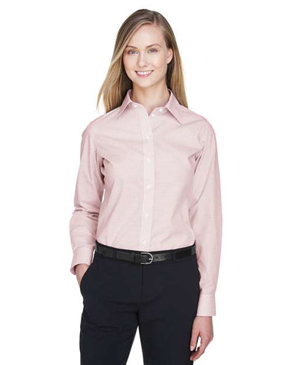 Women's Crown Collection® Micro Tattersall Woven Dress Shirt -  - 13634