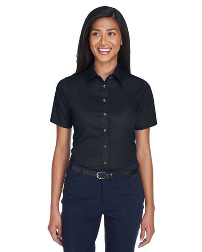 Women's Easy Blend™ Short Sleeve Twill Dress Shirt with Stain-Release -  - 13895