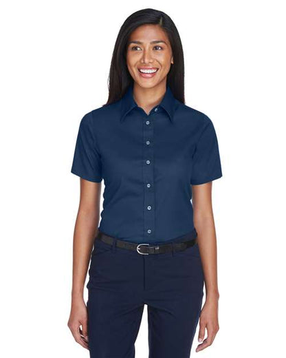 Women's Easy Blend™ Short Sleeve Twill Dress Shirt with Stain-Release -  - 13895