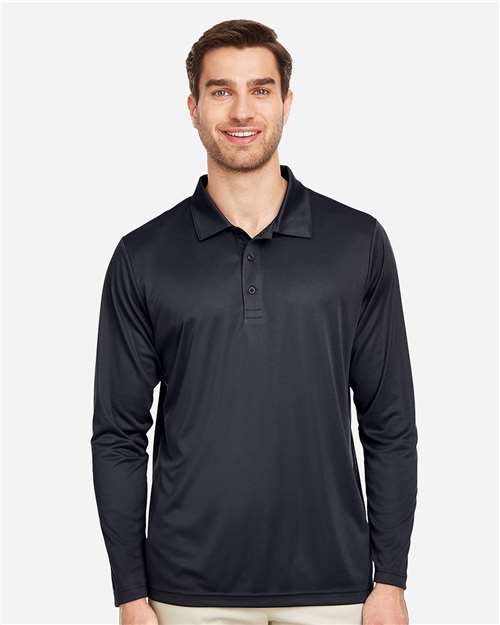 Men's Zone Performance Long Sleeve Polo -  - 13899
