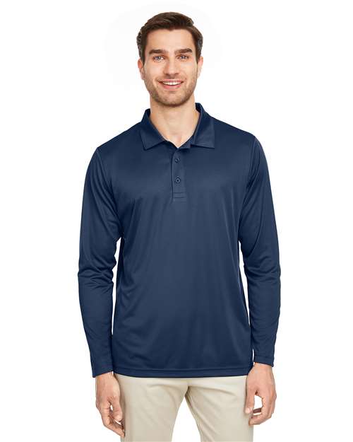 Men's Zone Performance Long Sleeve Polo -  - 13899