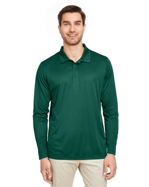 Men's Zone Performance Long Sleeve Polo -  - 13899