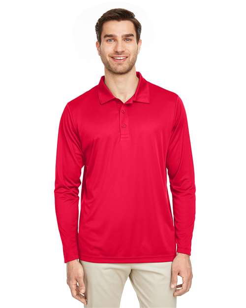 Men's Zone Performance Long Sleeve Polo -  - 13899