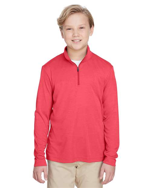 Youth Zone Sonic Heather Performance Quarter-Zip Pullolver -  - 13929