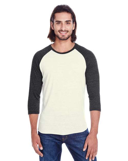 Unisex Triblend Three-Quarter Sleeve Raglan T-Shirt -  - 14026