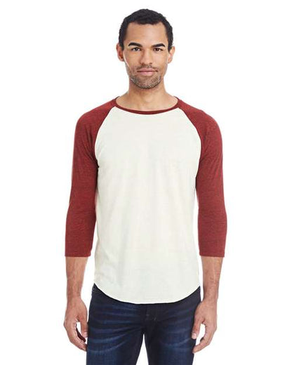 Unisex Triblend Three-Quarter Sleeve Raglan T-Shirt -  - 14026