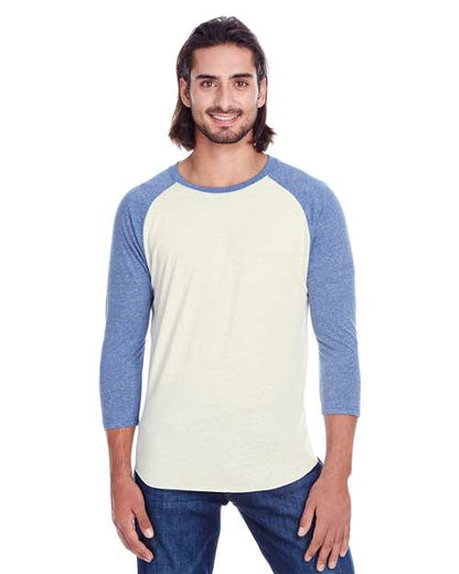 Unisex Triblend Three-Quarter Sleeve Raglan T-Shirt -  - 14026