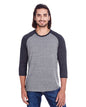 Unisex Triblend Three-Quarter Sleeve Raglan T-Shirt -  - 14026