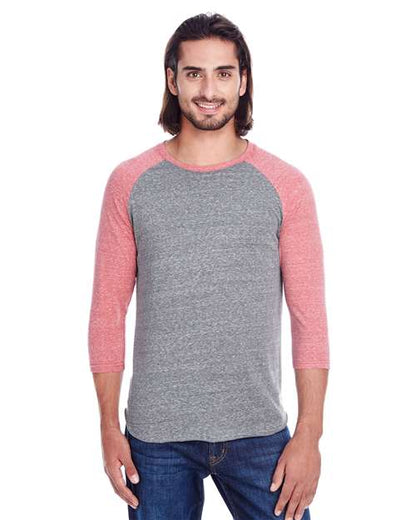 Unisex Triblend Three-Quarter Sleeve Raglan T-Shirt -  - 14026