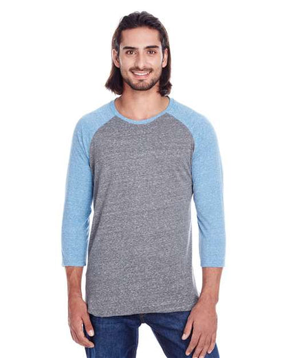 Unisex Triblend Three-Quarter Sleeve Raglan T-Shirt -  - 14026