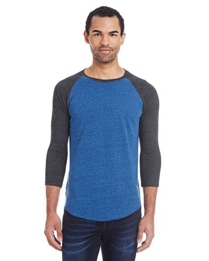 Unisex Triblend Three-Quarter Sleeve Raglan T-Shirt -  - 14026