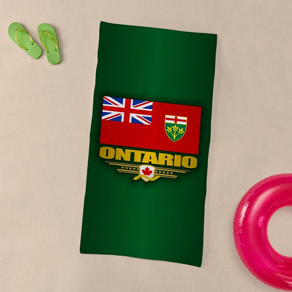 Ontario Flag Beach Towel – Represent Your Province in Style!