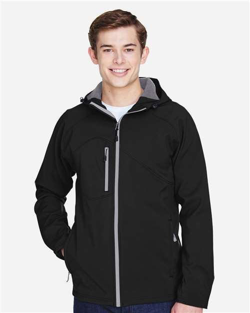 Men's Prospect Two-Layer Fleece Bonded Soft Shell Hooded Jacket -  - 14070