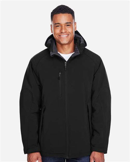 Men's Glacier Insulated Three-Layer Fleece Soft Shell Hood Jacket with Detachable Hood -  - 14177