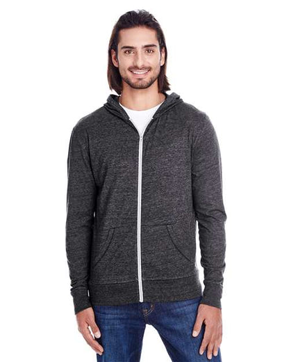 Unisex Triblend Full-Zip Lightweight Hooded Sweatshirt -  - 14020