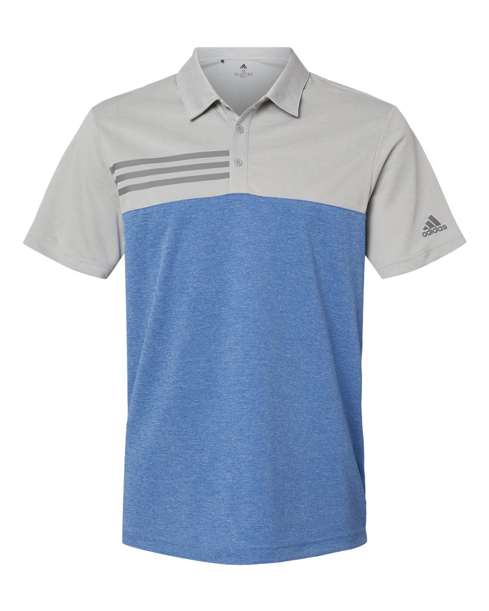 Adidas Heathered Colorblocked 3-Stripes Polo A508