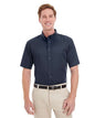 Men's Foundation Short Sleeve Cotton Twill Dress Shirt with Teflon -  - 15725