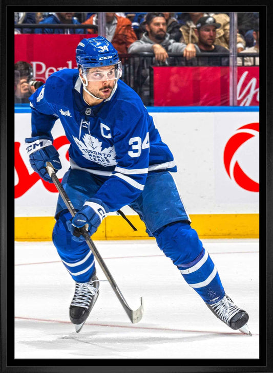 Auston Matthews 20x29 Framed Canvas Toronto Maple Leafs