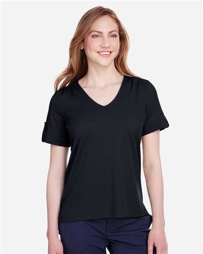 Women's CrownLux Performance® Plaited Rolled Sleeve Shirt -  - 13387