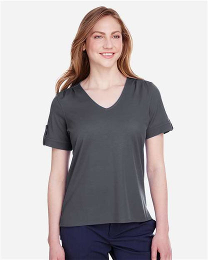 Women's CrownLux Performance® Plaited Rolled Sleeve Shirt -  - 13387