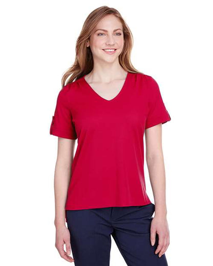 Women's CrownLux Performance® Plaited Rolled Sleeve Shirt -  - 13387