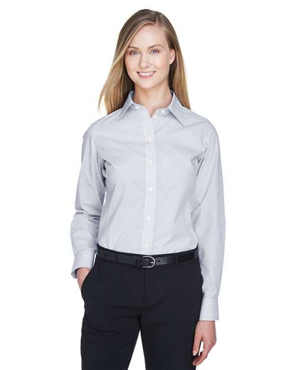 Women's Crown Collection® Micro Tattersall Woven Dress Shirt -  - 13634