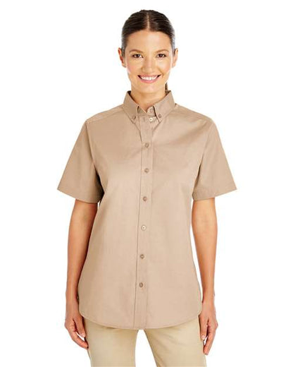 Women's Foundation Cotton Short Sleeve Twill Dress Shirt with Teflon -  - 14587