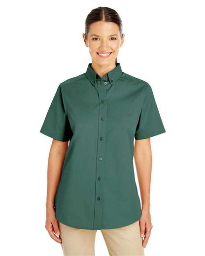 Women's Foundation Cotton Short Sleeve Twill Dress Shirt with Teflon -  - 14587