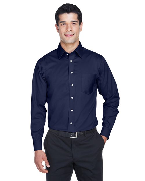 Men's Crown Collection® Solid Stretch Twill Woven Dress Shirt -  - 13239