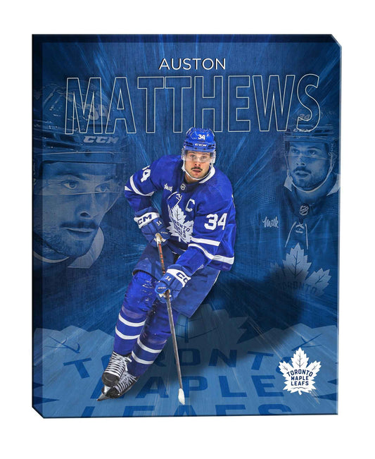Auston Matthews 16x20 Canvas Collage Maple Leafs-V