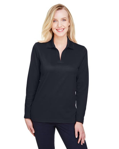 Women's CrownLux Performance® Plaited Long Sleeve Polo -  - 13286