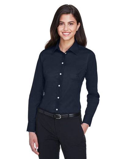Women's Crown Collection® Solid Stretch Twill Woven Dress Shirt -  - 13313