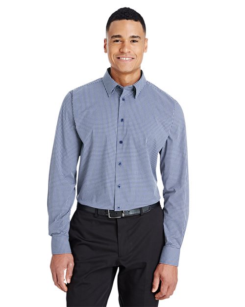 Men's CrownLux Performance® Tonal Mini Check Woven Dress Shirt -  - 13343 - Toronto Screen Printing- Color