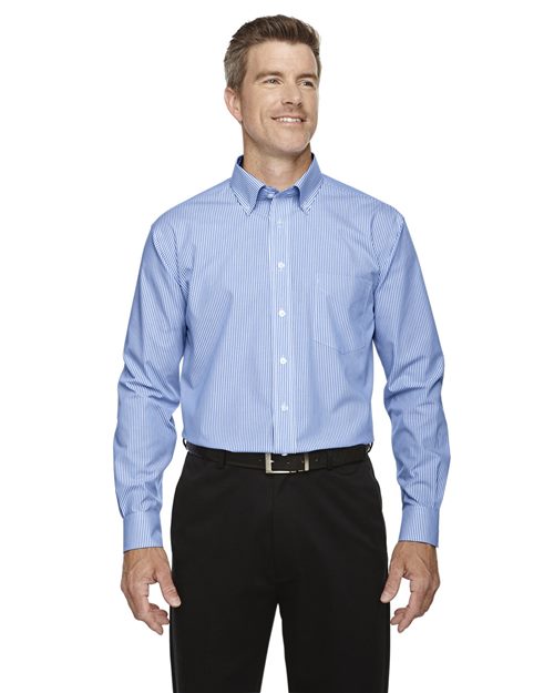 Men's Crown Collection® Banker Stripe Woven Dress Shirt -  - 13385 - Toronto Screen Printing- Color