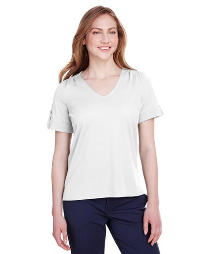 Women's CrownLux Performance® Plaited Rolled Sleeve Shirt -  - 13387