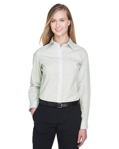 Women's Crown Collection® Micro Tattersall Woven Dress Shirt -  - 13634