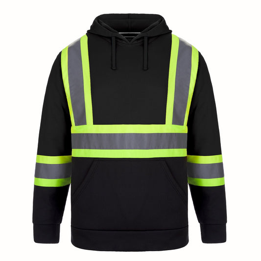 L01375 - Long Haul - Hi-Vis Pullover Hooded Sweatshirt - Black / S / Hoodie