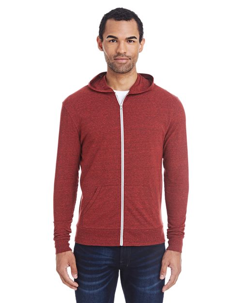 Unisex Triblend Full-Zip Lightweight Hooded Sweatshirt -  - 14020