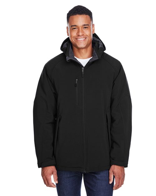 Men's Glacier Insulated Three-Layer Fleece Soft Shell Hood Jacket with Detachable Hood -  - 14177